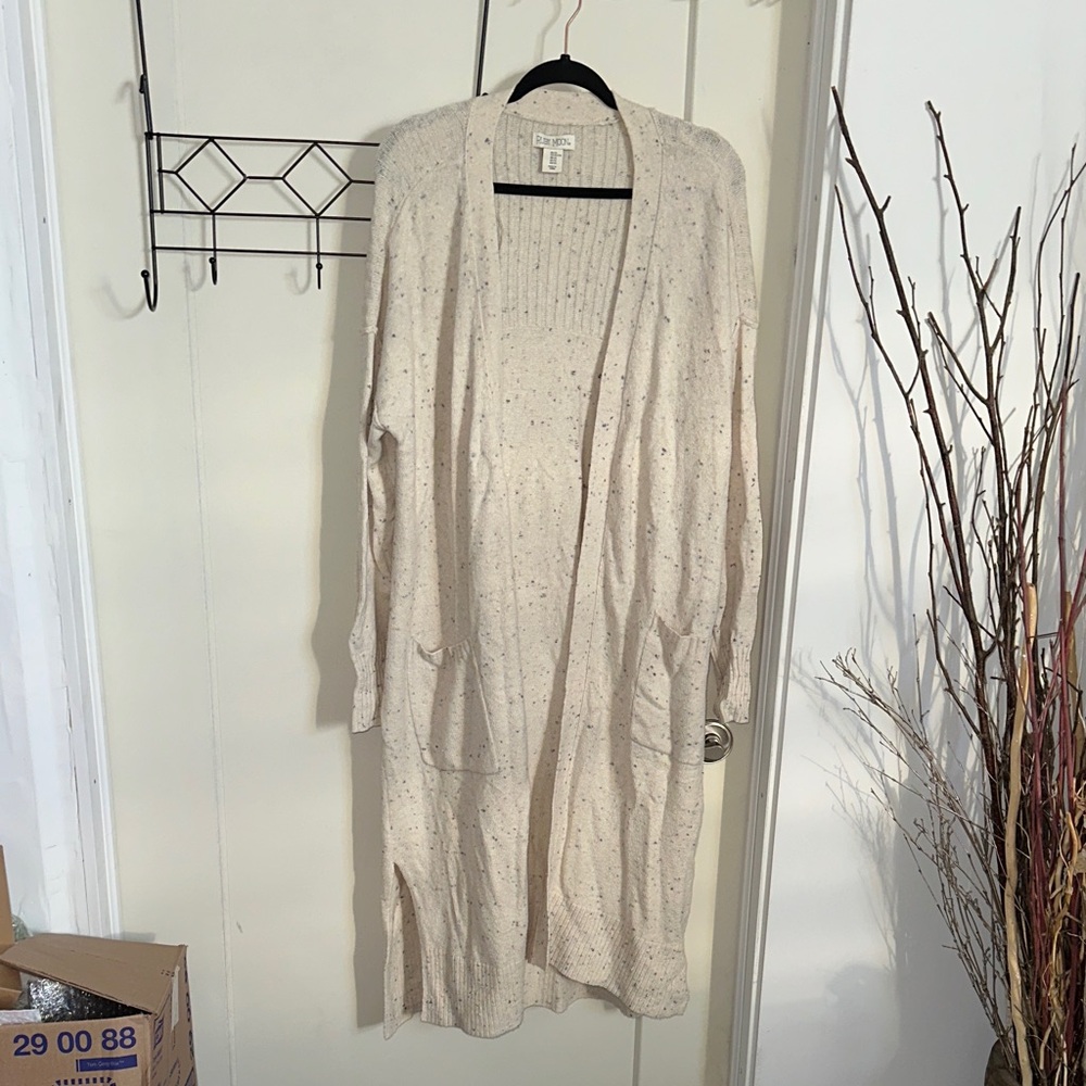 Ruby Moon Cream Speckled Long Cardigan XL